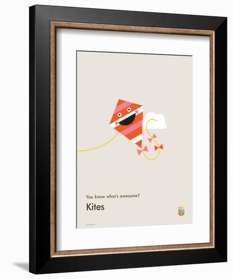 You Know What's Awesome? Kites (Gray)-Wee Society-Framed Premium Giclee Print