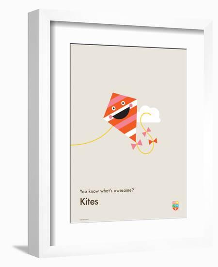 You Know What's Awesome? Kites (Gray)-Wee Society-Framed Premium Giclee Print