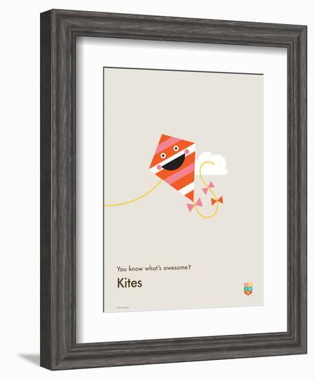 You Know What's Awesome? Kites (Gray)-Wee Society-Framed Art Print