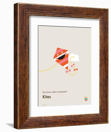 You Know What's Awesome? Kites (Gray)-Wee Society-Framed Art Print