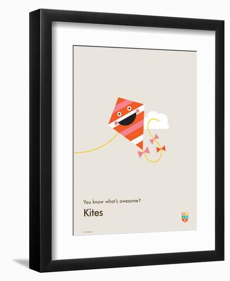 You Know What's Awesome? Kites (Gray)-Wee Society-Framed Art Print