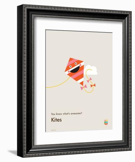 You Know What's Awesome? Kites (Gray)-Wee Society-Framed Art Print