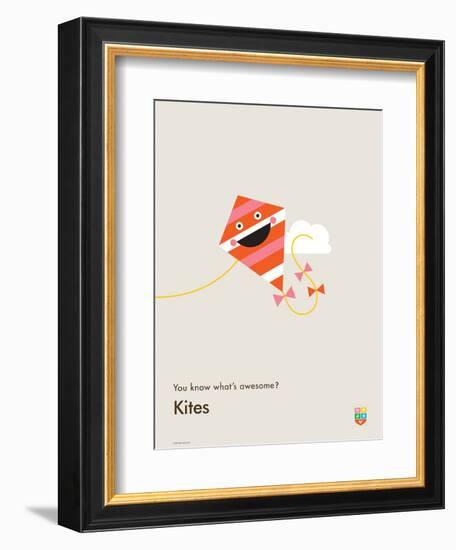 You Know What's Awesome? Kites (Gray)-Wee Society-Framed Art Print