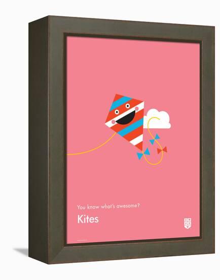 You Know What's Awesome? Kites (Pink)-Wee Society-Framed Stretched Canvas