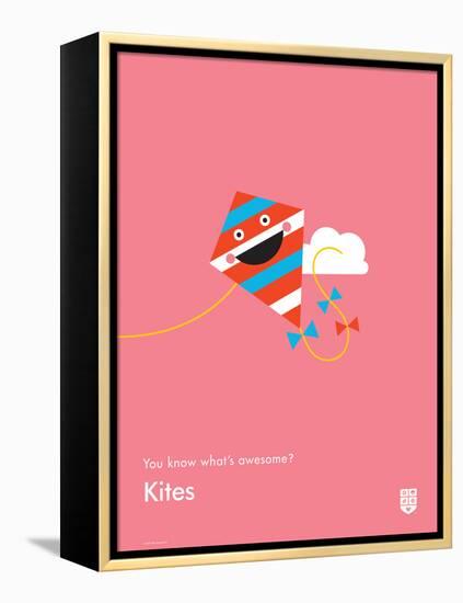 You Know What's Awesome? Kites (Pink)-Wee Society-Framed Stretched Canvas