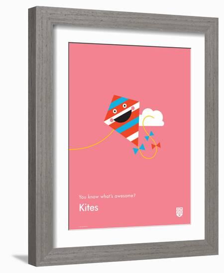 You Know What's Awesome? Kites (Pink)-Wee Society-Framed Art Print