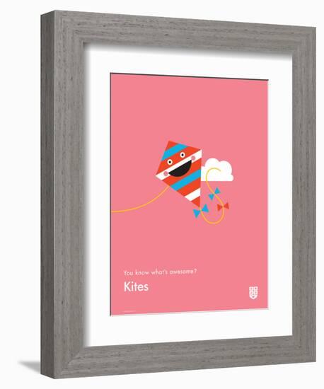 You Know What's Awesome? Kites (Pink)-Wee Society-Framed Premium Giclee Print