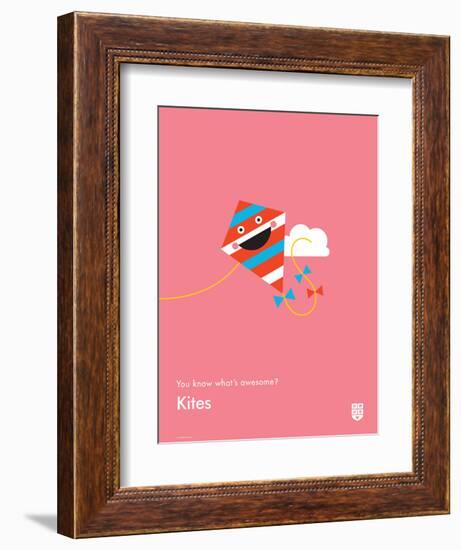 You Know What's Awesome? Kites (Pink)-Wee Society-Framed Premium Giclee Print