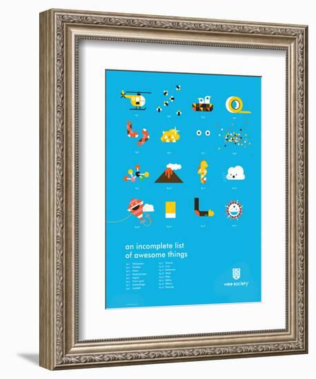 You Know What's Awesome? List (Blue)-Wee Society-Framed Art Print