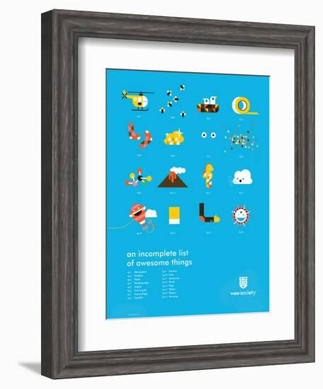 You Know What's Awesome? List (Blue)-Wee Society-Framed Art Print