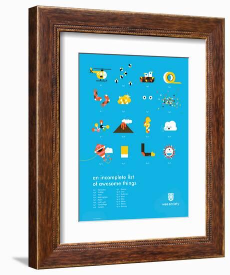 You Know What's Awesome? List (Blue)-Wee Society-Framed Art Print