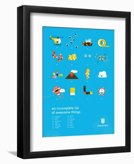 You Know What's Awesome? List (Blue)-Wee Society-Framed Art Print