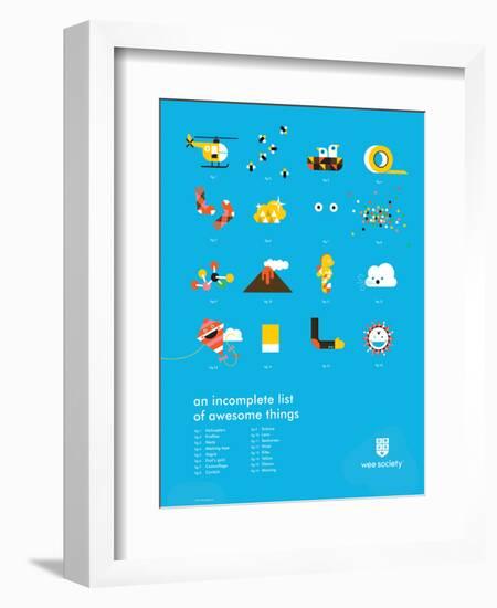 You Know What's Awesome? List (Blue)-Wee Society-Framed Art Print