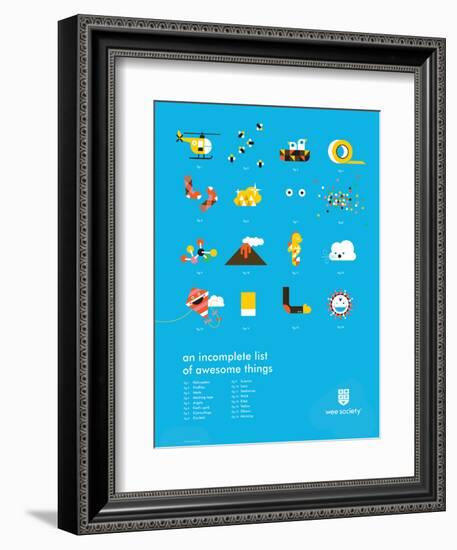 You Know What's Awesome? List (Blue)-Wee Society-Framed Art Print