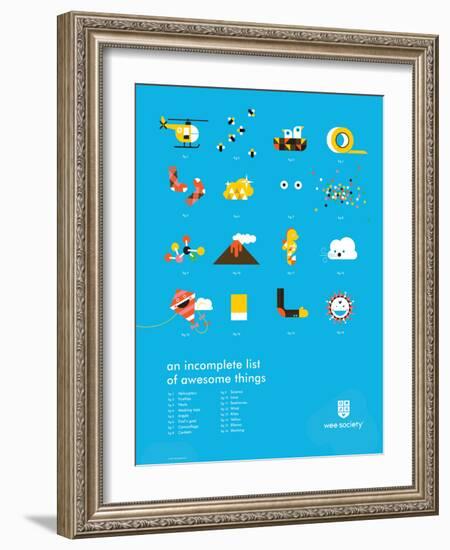 You Know What's Awesome? List (Blue)-Wee Society-Framed Art Print