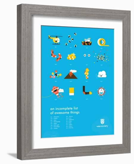 You Know What's Awesome? List (Blue)-Wee Society-Framed Art Print