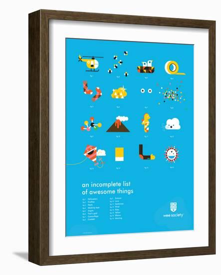 You Know What's Awesome? List (Blue)-Wee Society-Framed Art Print