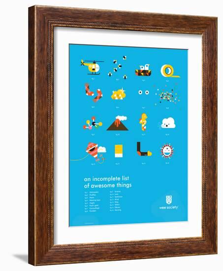 You Know What's Awesome? List (Blue)-Wee Society-Framed Art Print