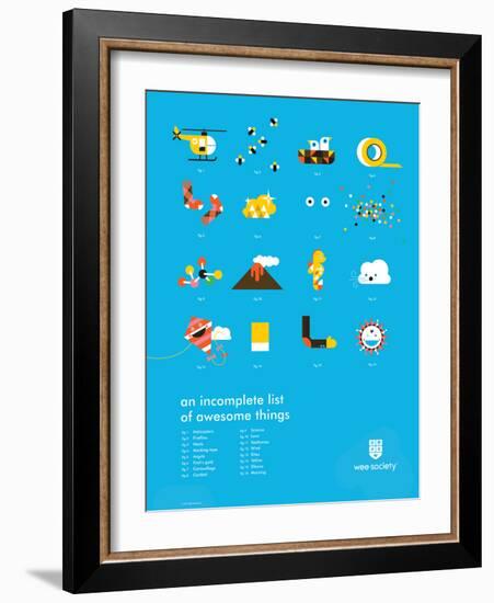 You Know What's Awesome? List (Blue)-Wee Society-Framed Art Print