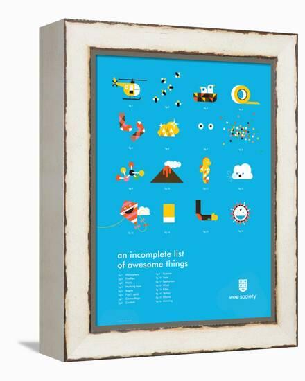 You Know What's Awesome? List (Blue)-Wee Society-Framed Stretched Canvas