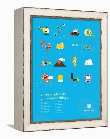 You Know What's Awesome? List (Blue)-Wee Society-Framed Stretched Canvas