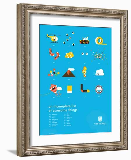 You Know What's Awesome? List (Blue)-Wee Society-Framed Art Print