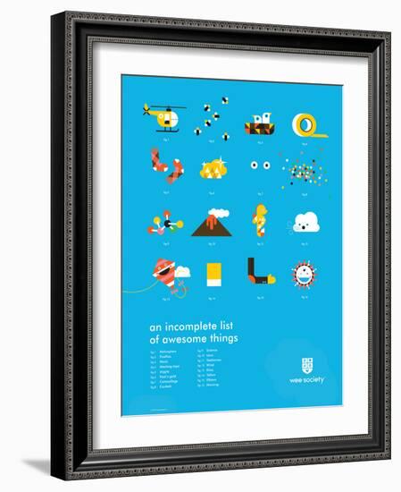 You Know What's Awesome? List (Blue)-Wee Society-Framed Art Print
