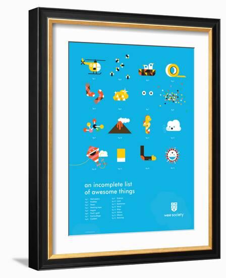 You Know What's Awesome? List (Blue)-Wee Society-Framed Art Print