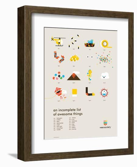 You Know What's Awesome? List (Gray)-Wee Society-Framed Premium Giclee Print