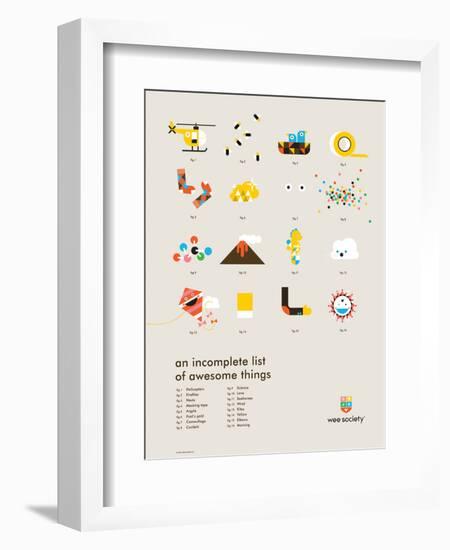 You Know What's Awesome? List (Gray)-Wee Society-Framed Premium Giclee Print