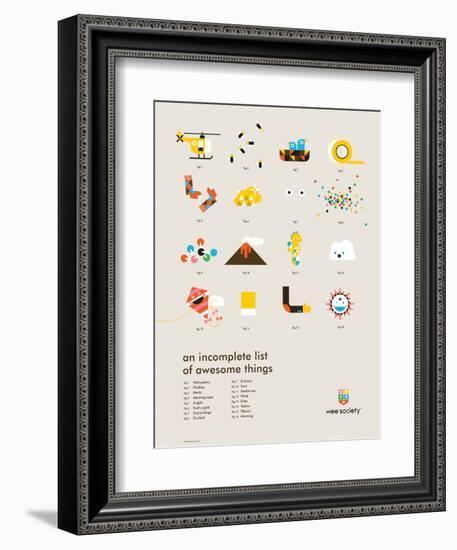 You Know What's Awesome? List (Gray)-Wee Society-Framed Premium Giclee Print