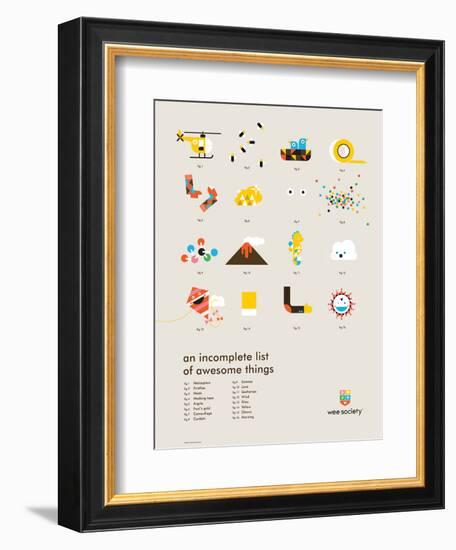 You Know What's Awesome? List (Gray)-Wee Society-Framed Premium Giclee Print