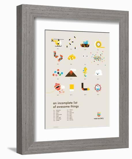 You Know What's Awesome? List (Gray)-Wee Society-Framed Art Print