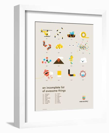 You Know What's Awesome? List (Gray)-Wee Society-Framed Art Print