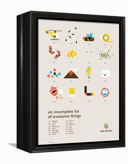 You Know What's Awesome? List (Gray)-Wee Society-Framed Stretched Canvas