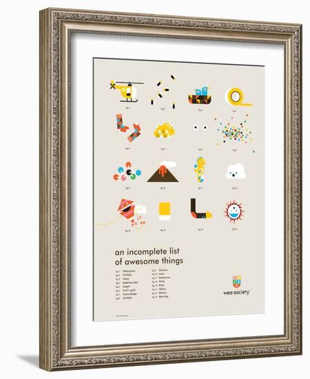 You Know What's Awesome? List (Gray)-Wee Society-Framed Art Print