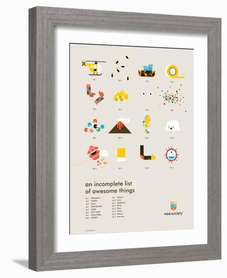 You Know What's Awesome? List (Gray)-Wee Society-Framed Art Print