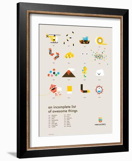 You Know What's Awesome? List (Gray)-Wee Society-Framed Art Print