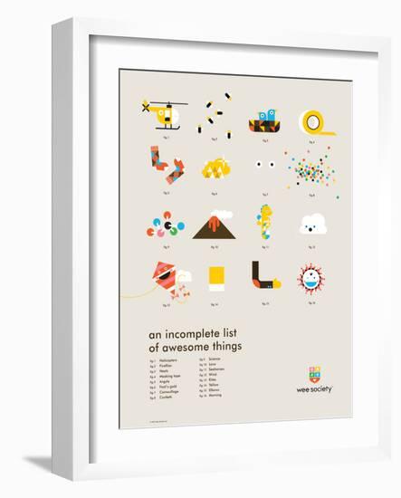 You Know What's Awesome? List (Gray)-Wee Society-Framed Art Print