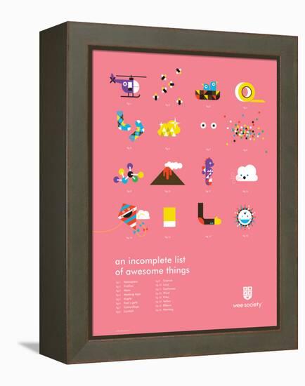 You Know What's Awesome? List (Pink)-Wee Society-Framed Stretched Canvas