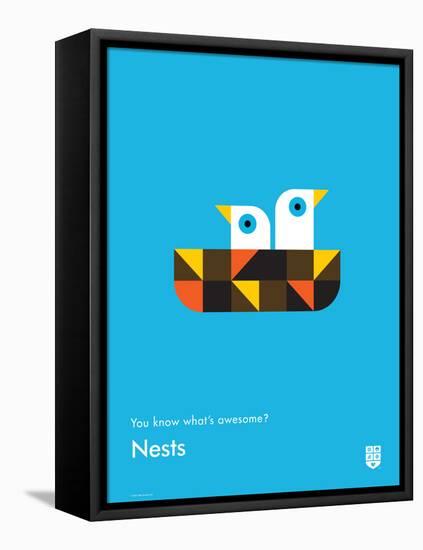 You Know What's Awesome? Nests (Blue)-Wee Society-Framed Stretched Canvas