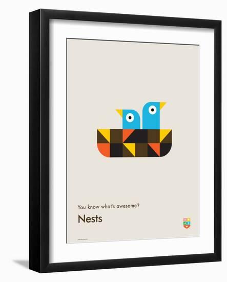 You Know What's Awesome? Nests (Gray)-Wee Society-Framed Art Print