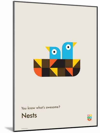 You Know What's Awesome? Nests (Gray)-Wee Society-Mounted Art Print