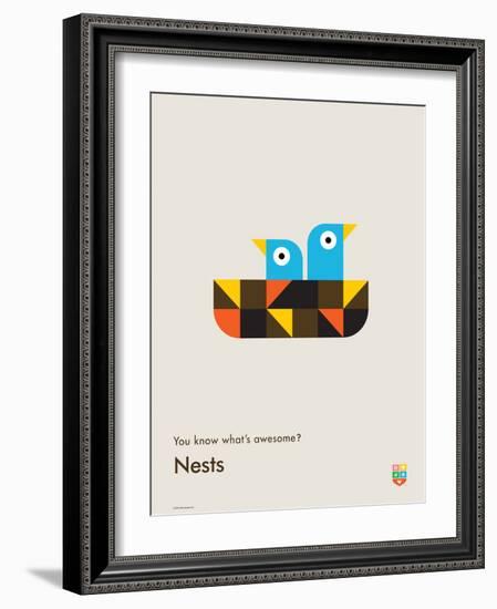 You Know What's Awesome? Nests (Gray)-Wee Society-Framed Art Print