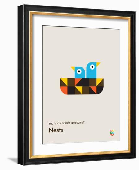 You Know What's Awesome? Nests (Gray)-Wee Society-Framed Art Print