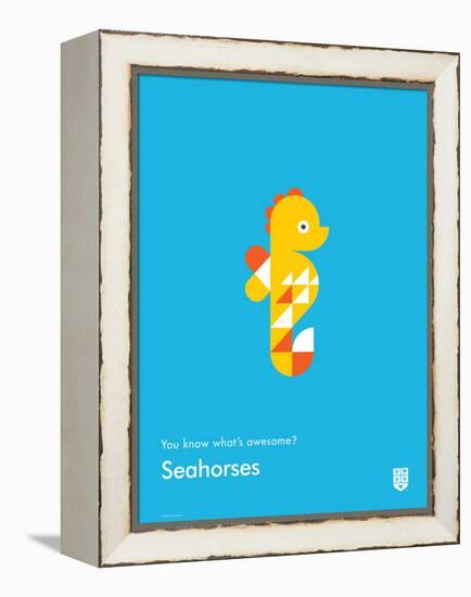 You Know What's Awesome? Seahorses (Blue)-Wee Society-Framed Stretched Canvas