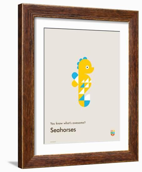 You Know What's Awesome? Seahorses (Gray)-Wee Society-Framed Art Print