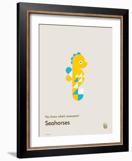 You Know What's Awesome? Seahorses (Gray)-Wee Society-Framed Art Print