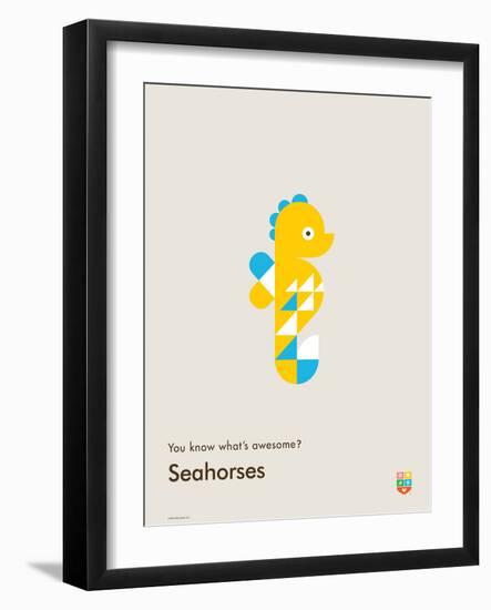 You Know What's Awesome? Seahorses (Gray)-Wee Society-Framed Art Print