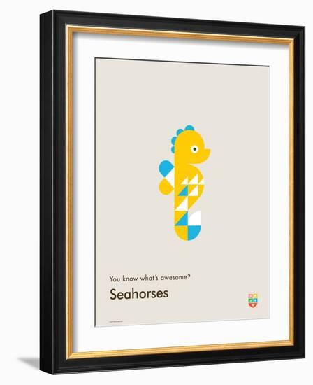 You Know What's Awesome? Seahorses (Gray)-Wee Society-Framed Art Print